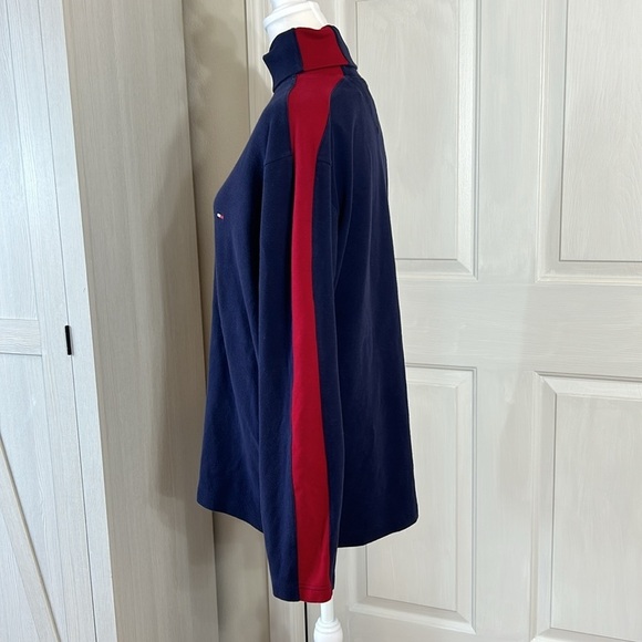 Tommy Hilfiger Mens Blue/Red/White Turtle Neck Sz L - Picture 3 of 11
